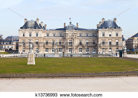 Stock Photo of front view of Luxembourg Palace in Paris k13736993.