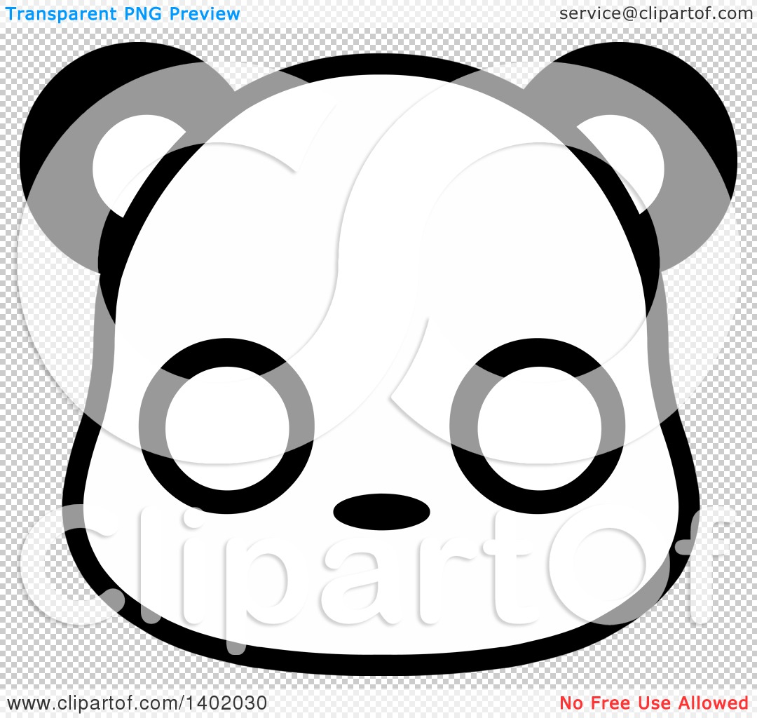 Clipart of a Cute Black and White Panda Animal Face Avatar or Icon.