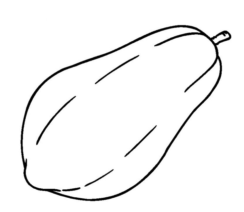 Papaya Fruit Clipart Black And White.