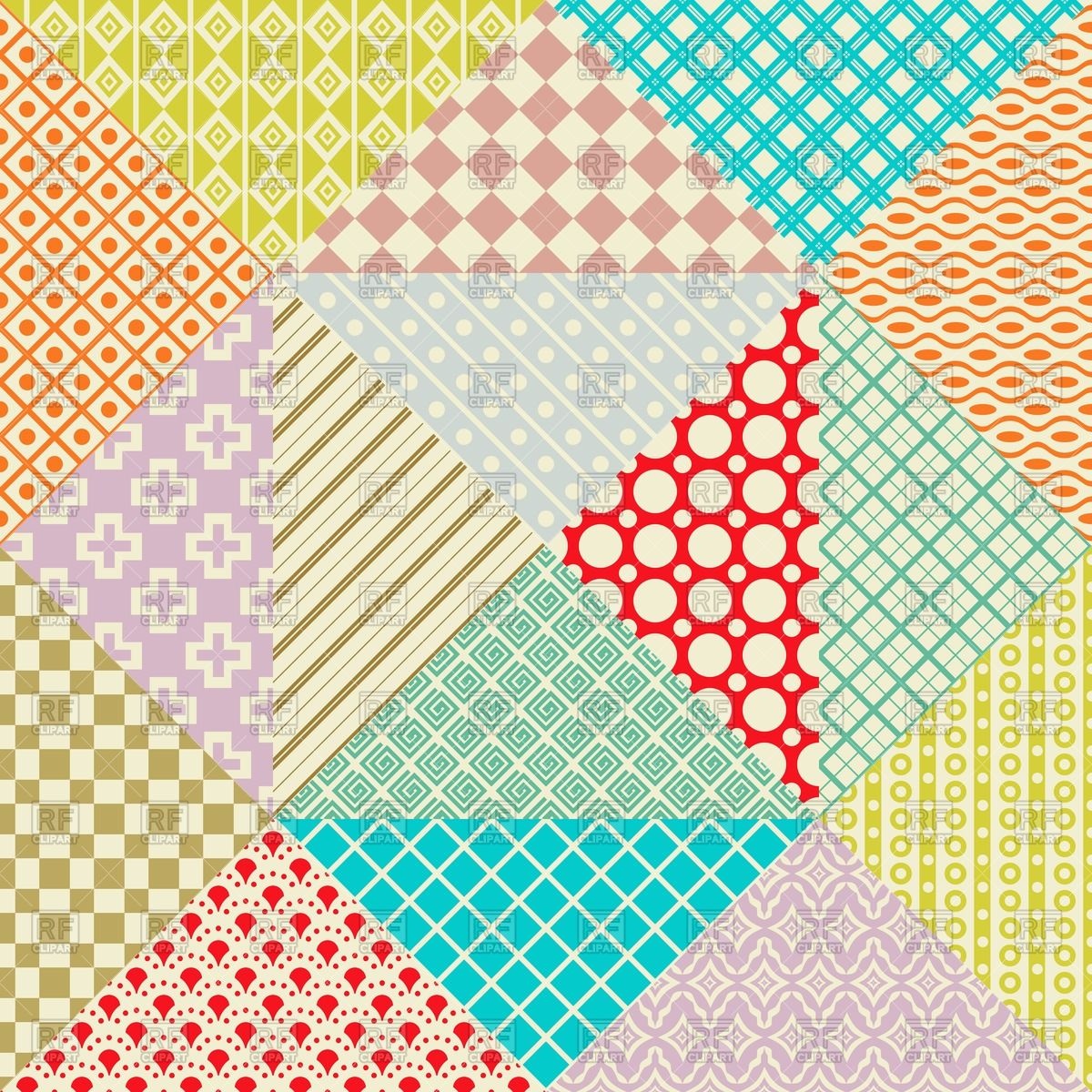 Retro patchwork seamless pattern Vector Image #64115.