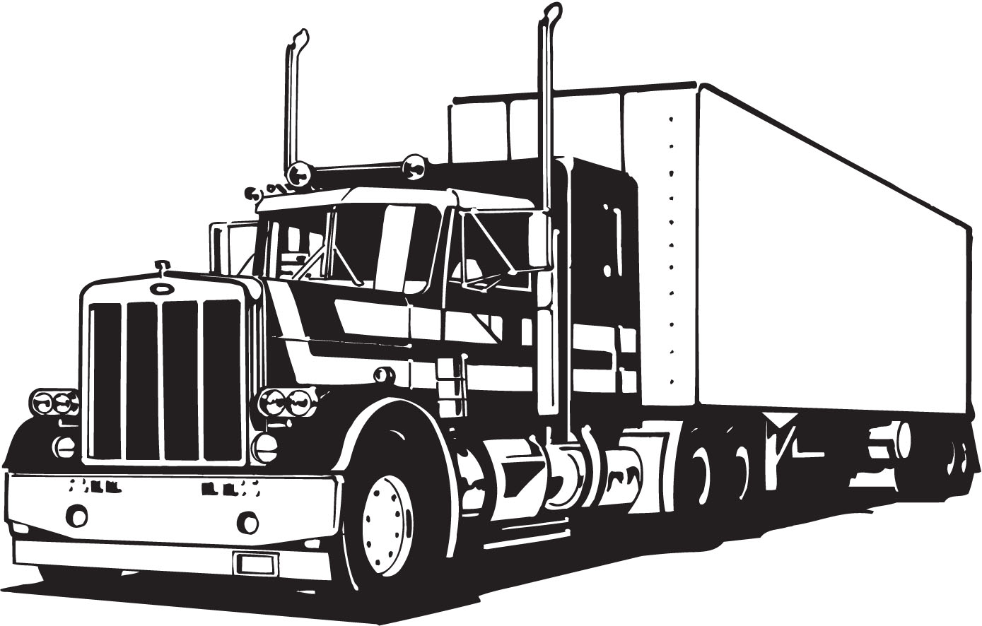 Peterbilt semi truck clipart.