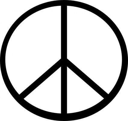 Peace Sign Clip Art Black And White.