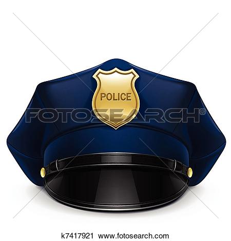 Clipart of police peaked cap with cockade k7417921.