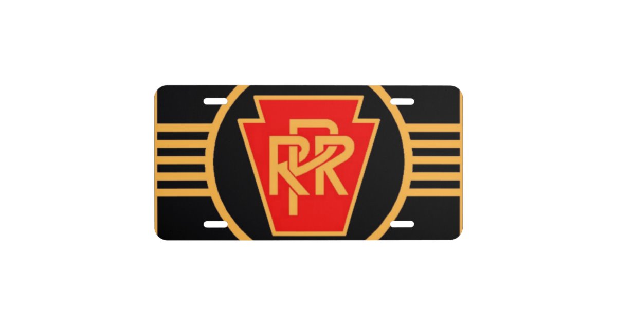 Pennsylvania Railroad Logo, Black & Gold License Plate.