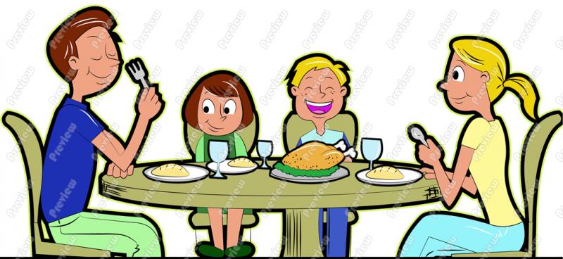 Family dining clipart.