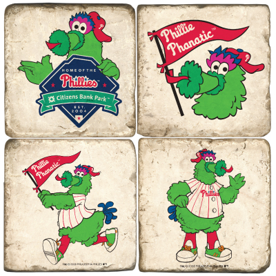 Phillie Phanatic Marble Coasters.