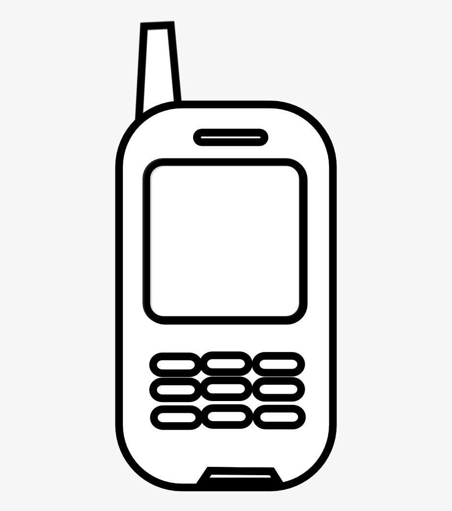 Cell Phone Clipart Black And White.