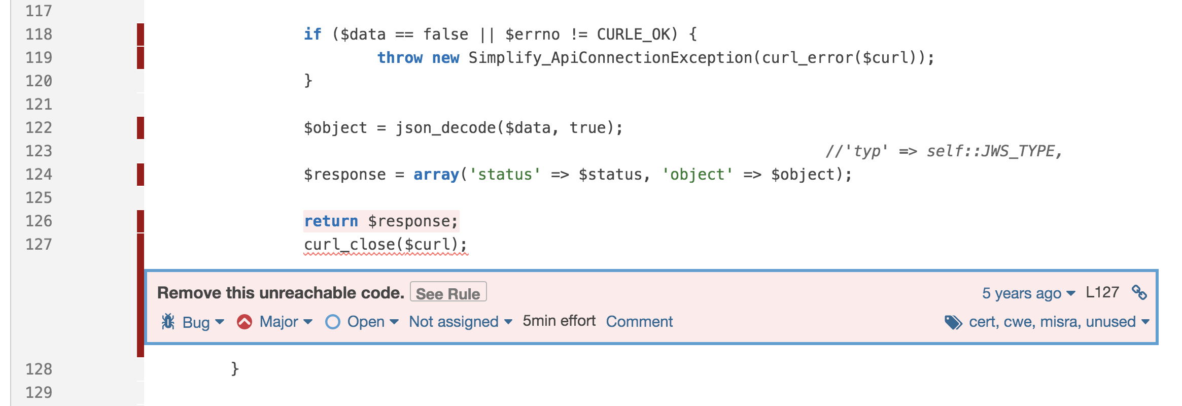 PHP static code analysis.