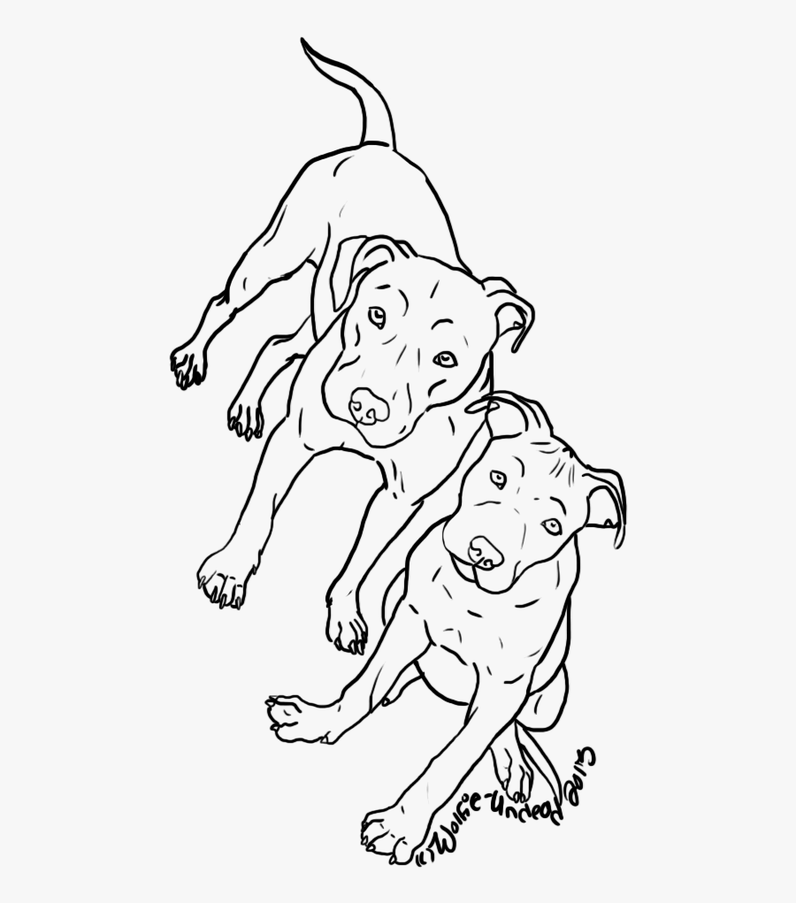 Free Pit Bull Line Art 17 By Wolfie Undead.