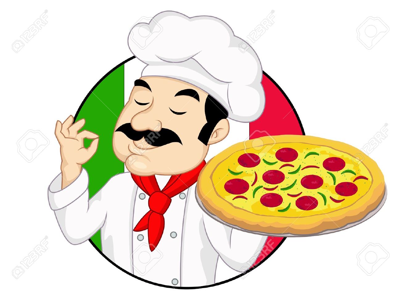 Chef With Pizza Royalty Free Cliparts, Vectors, And Stock.