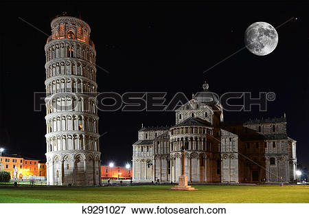 Picture of Basilica and the Leaning Tower on the Piazza dei.