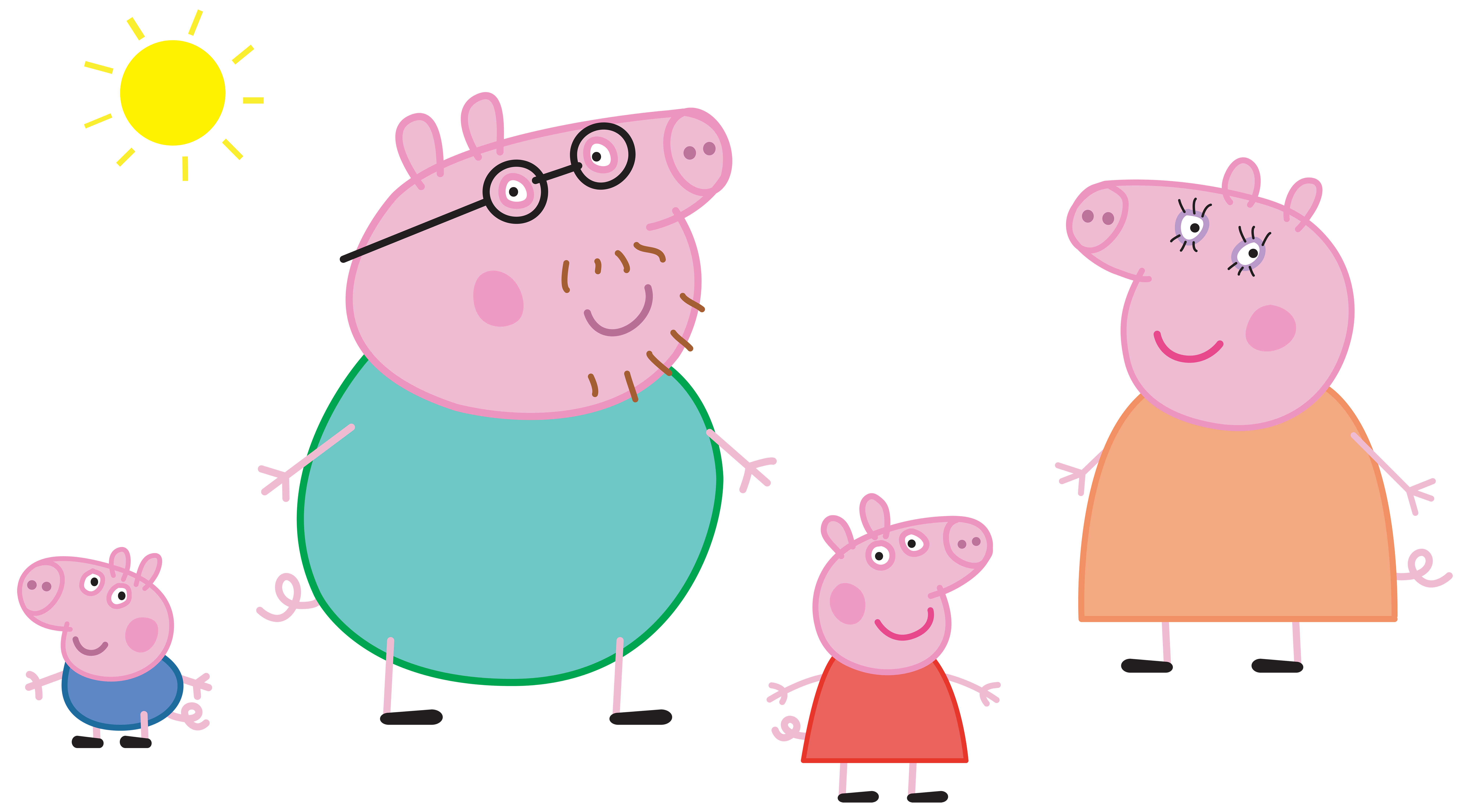 Peppa Pig Family Logo Transparent PNG Clip Art Image.