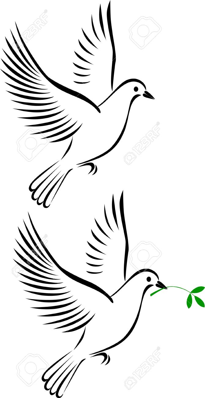 White Pigeon Flying Clipart.