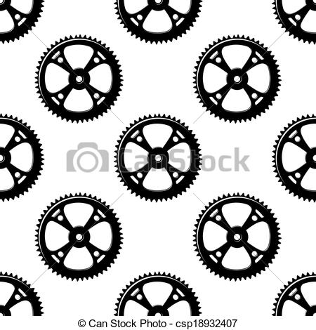 Vector Clipart of Pinions and gears seamless pattern for.