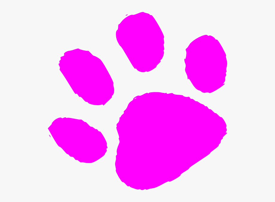 Pink Paw Print 123 Clip Art.