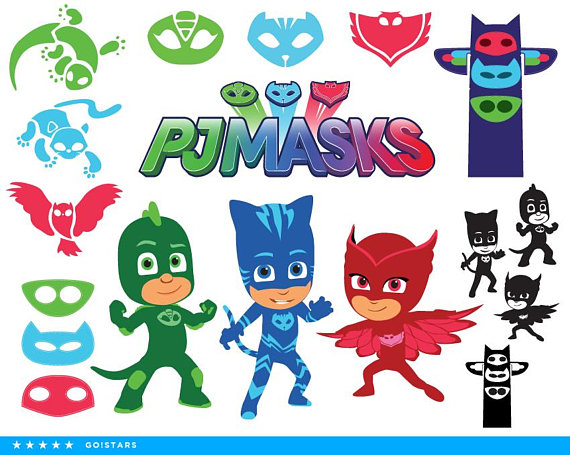 PJ Masks clipart silhouette.