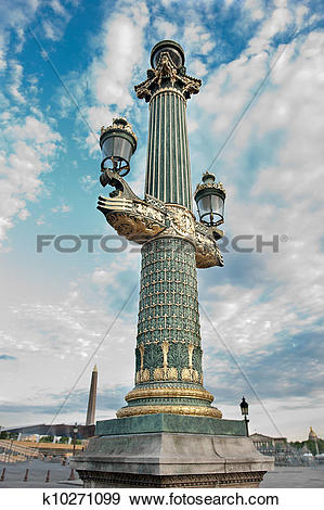 Stock Photograph of Ornate street light at the Place de la.