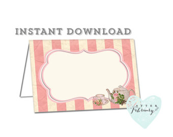 Tea Party Place Card Clipart.