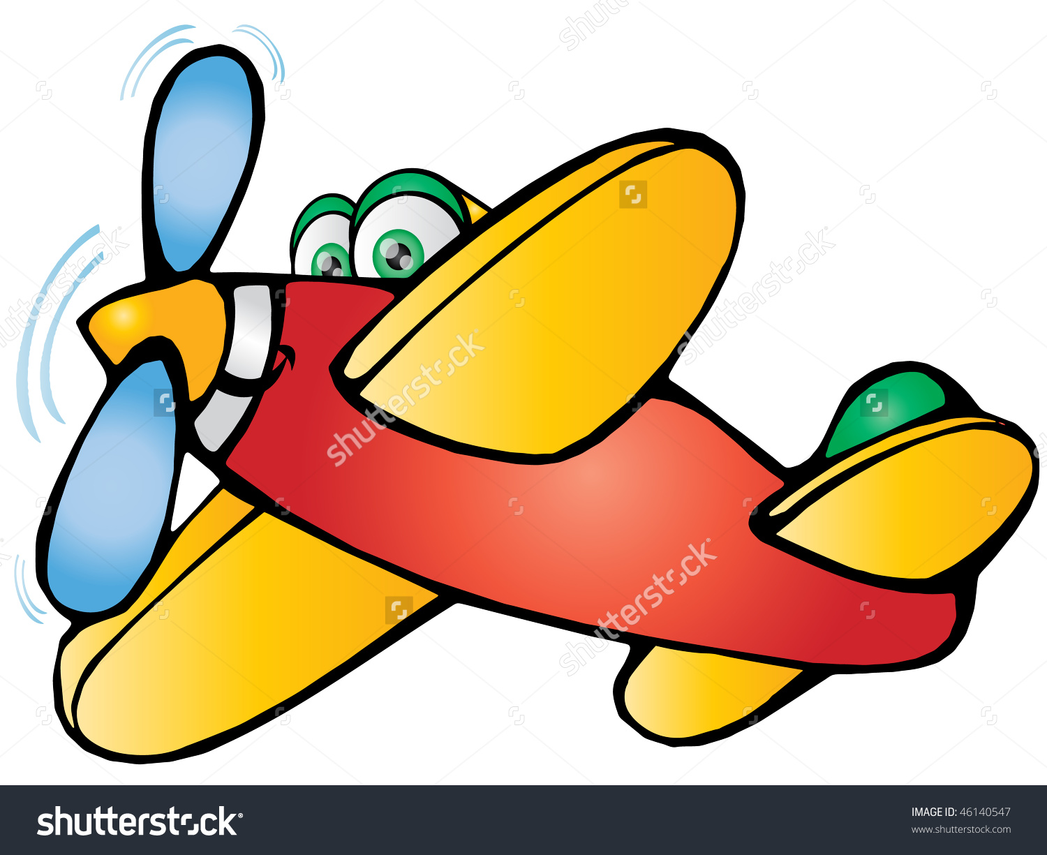 Cartoon Plane Flying Away Destination Stock Illustration 46140547.