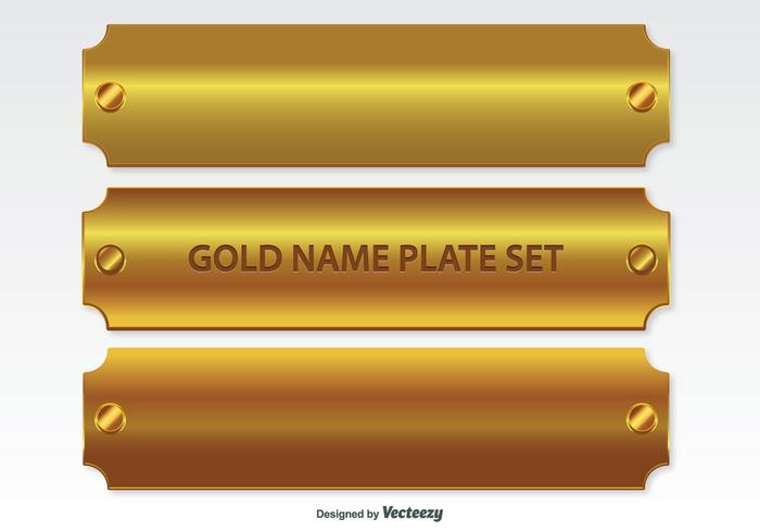 Golden Name Plates Set.