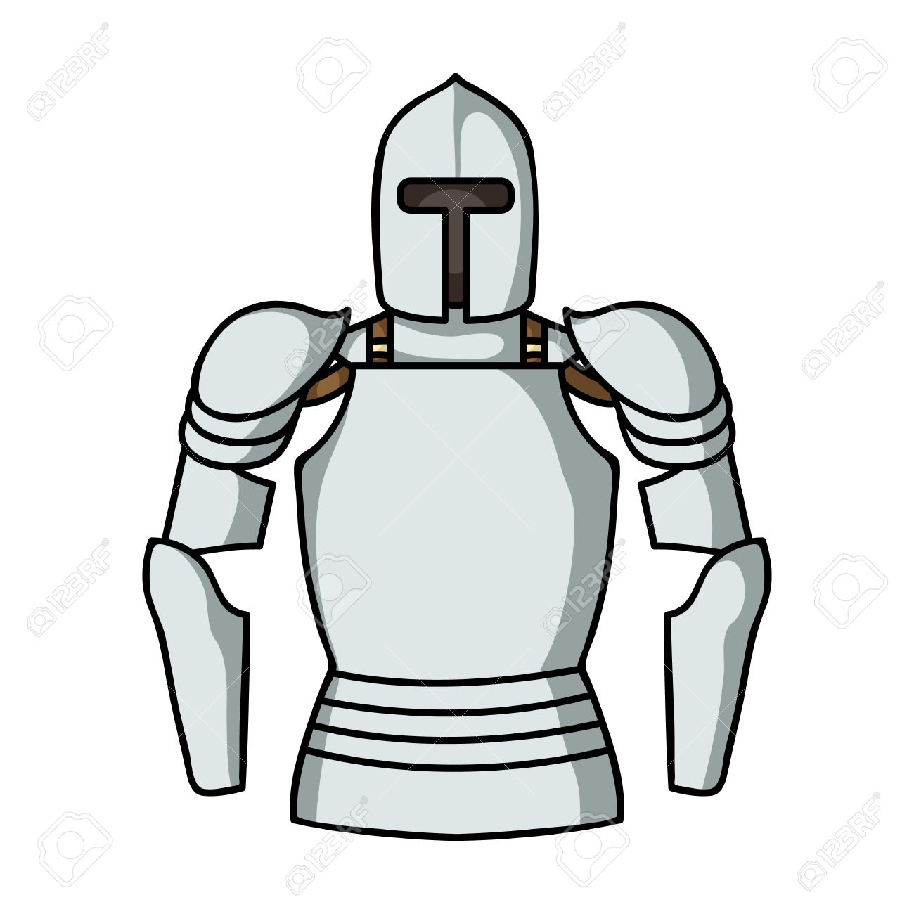 Plate Armor Icon In Cartoon Style Isolated On White Background.