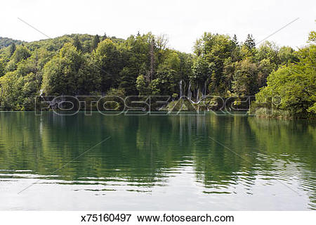 Picture of Veliko Lake inside Plitvice Lakes National Park.