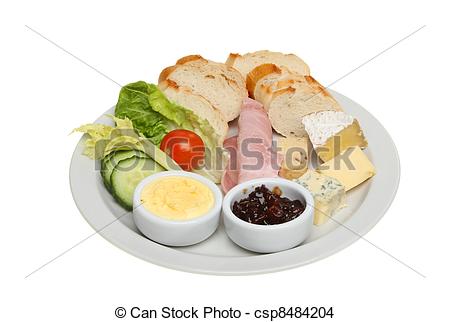 Stock Photo of Ploughmans lunch.