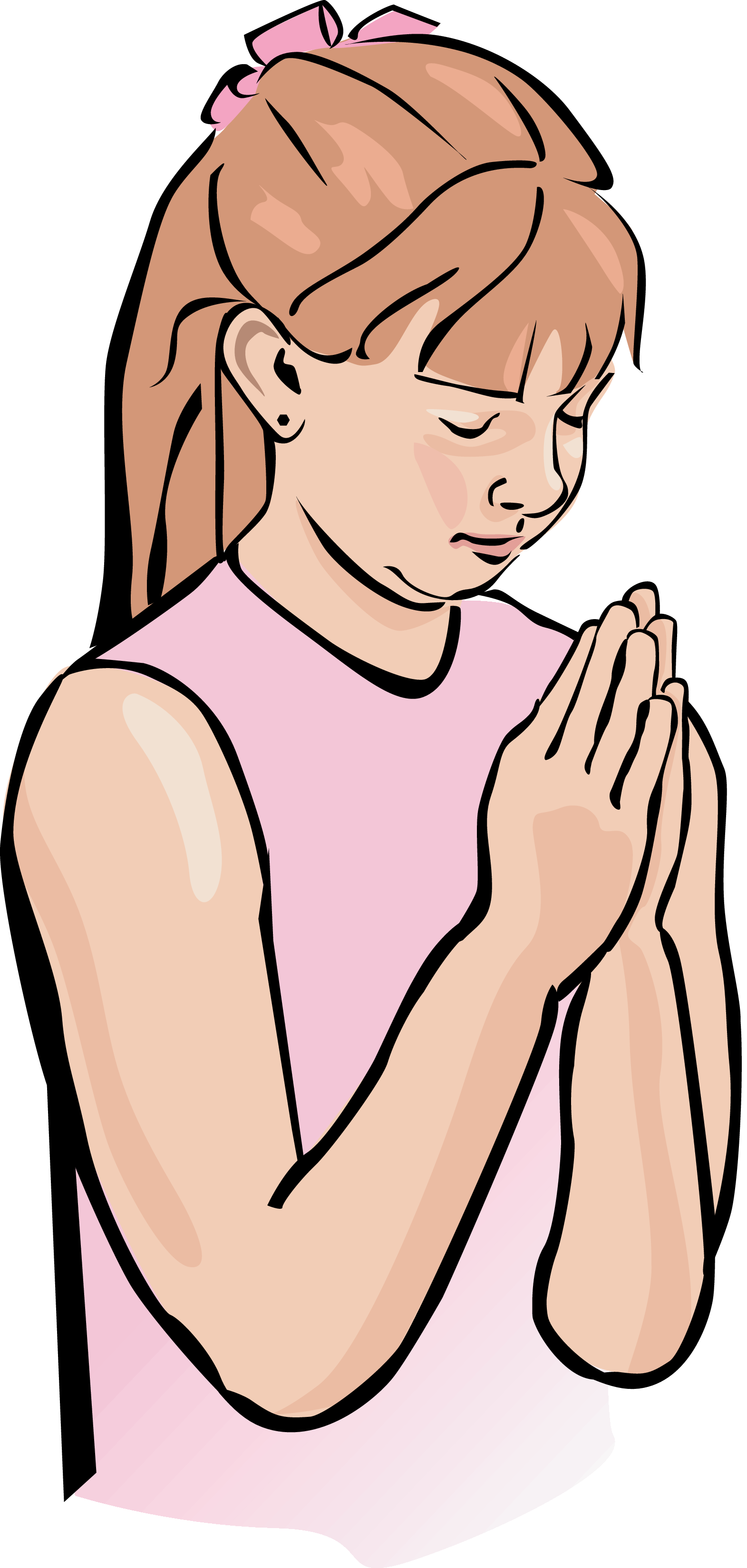 Children pray to god clipart.