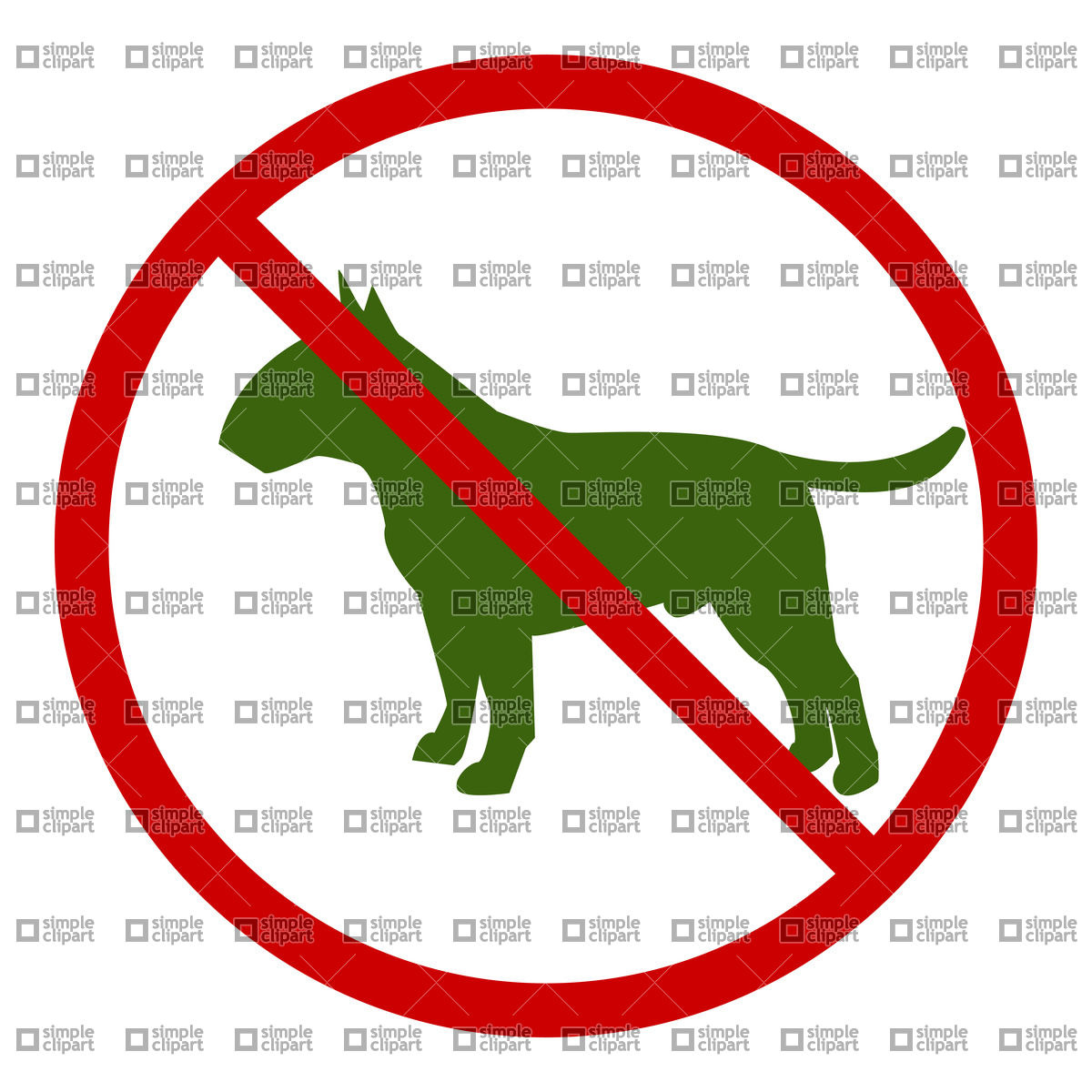 Dog walking prohibitory sign Vector Image #21537.