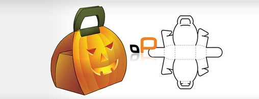 Pumpkin box, vector graphics.