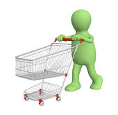 Stock Illustration of 3d puppet, going for purchases k2524889.