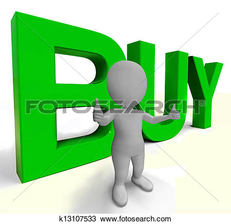 Drawing of Buy Letters As Sign for Commerce And Purchasing.