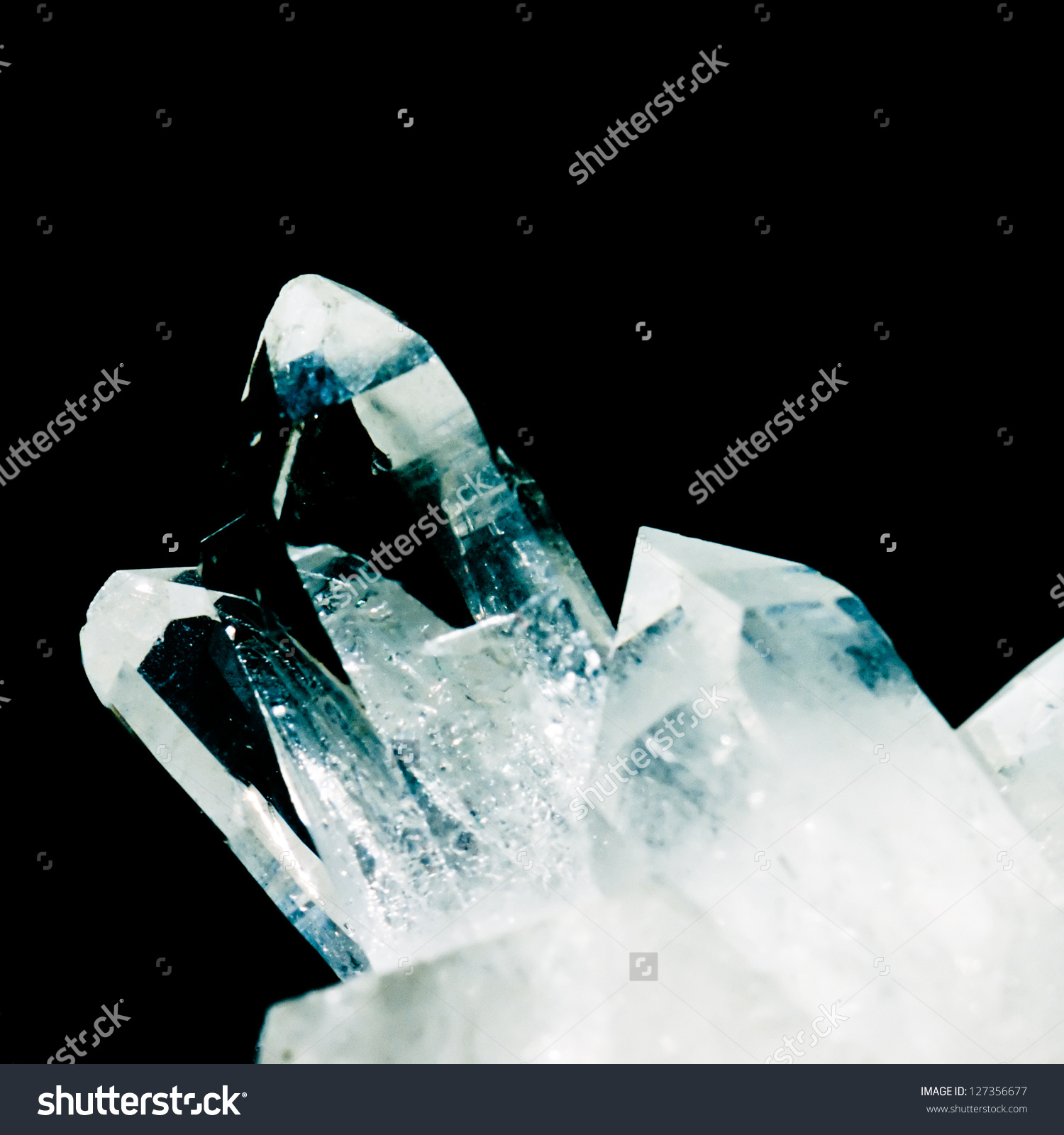 Cluster Of Rock Crystals Or Pure Quartz, A Clear Macrocrystalline.