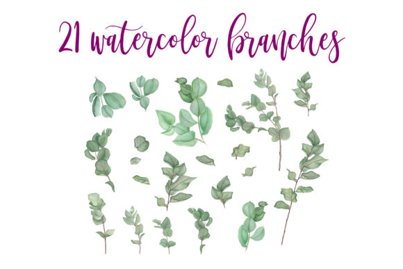 Purple Bouquet Watercolor Clipart.