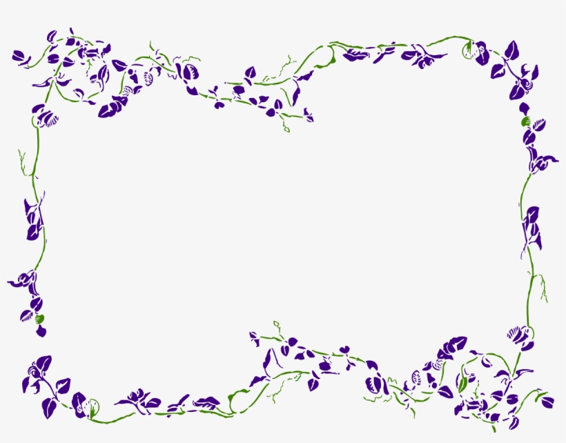 Purple Floral Border Clipart.