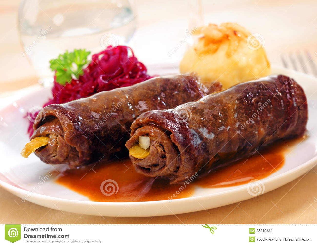 Two Roulades Or Beef Olives Stock Images.