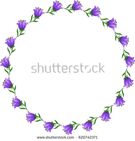 Bellflowers Frame Stock Images, Royalty.