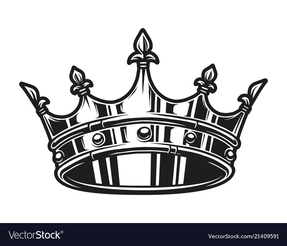 Vintage monochrome royal crown template.