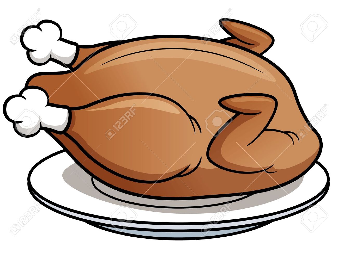 Roasted chicken clipart.