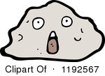 Cartoon Of A Rock With A Face.