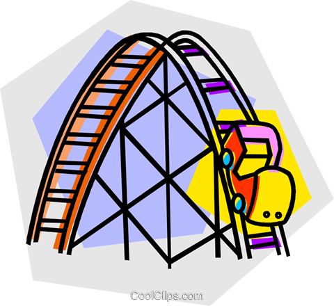 roller coaster rides Royalty Free Vector Clip Art.