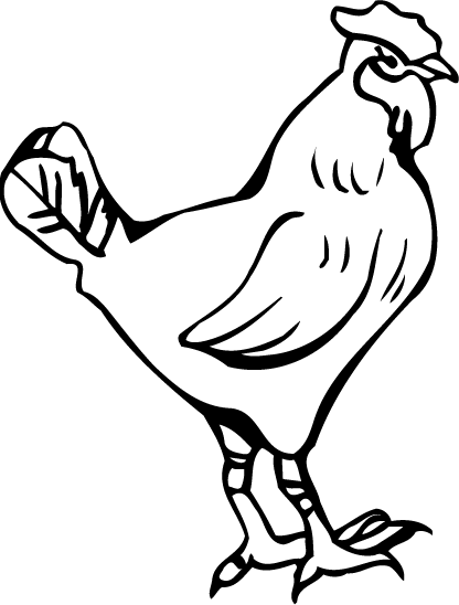 Rooster Clipart Black And White.