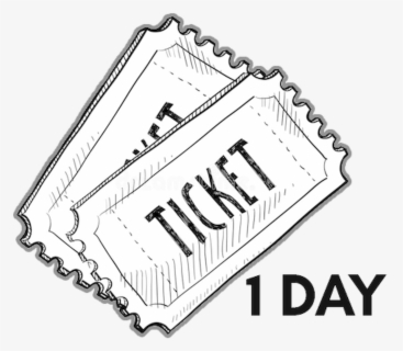 Free Ticket Black And White Clip Art with No Background.