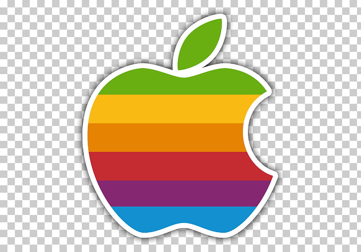 Apple II Logo Color Rainbow, Sticker, Apple logo PNG clipart.