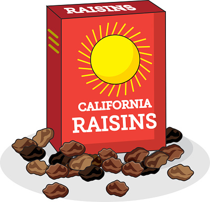 Box of raisins clipart.