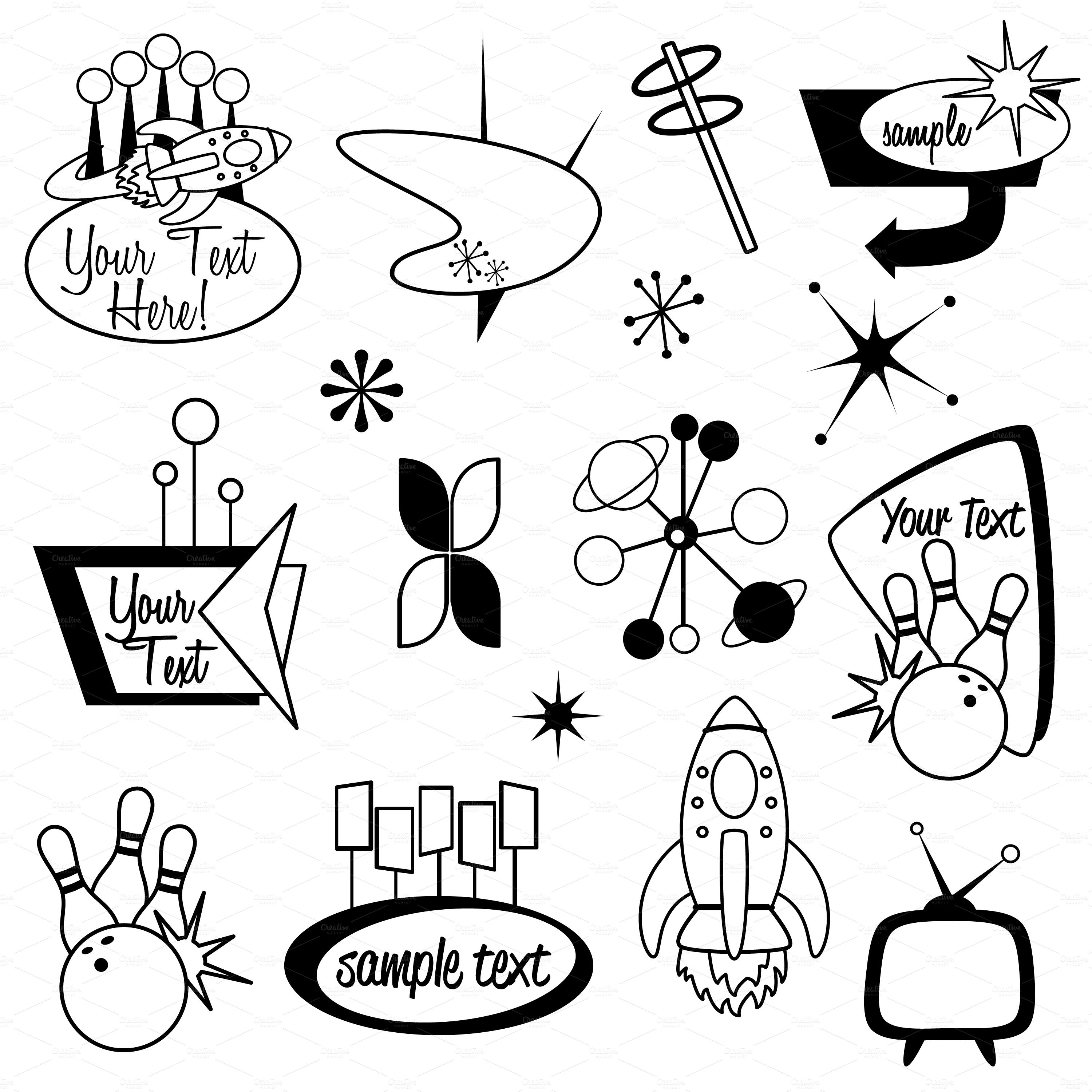 Retro Design Elements Clipart/Vector.