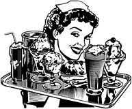 Diner Waitress Clipart.