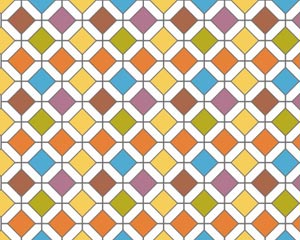 stock vector a multicolored retro floor tile vector pattern.