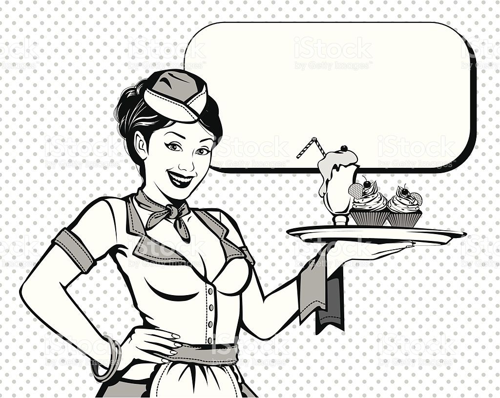 Waitress clipart retro, Waitress retro Transparent FREE for.