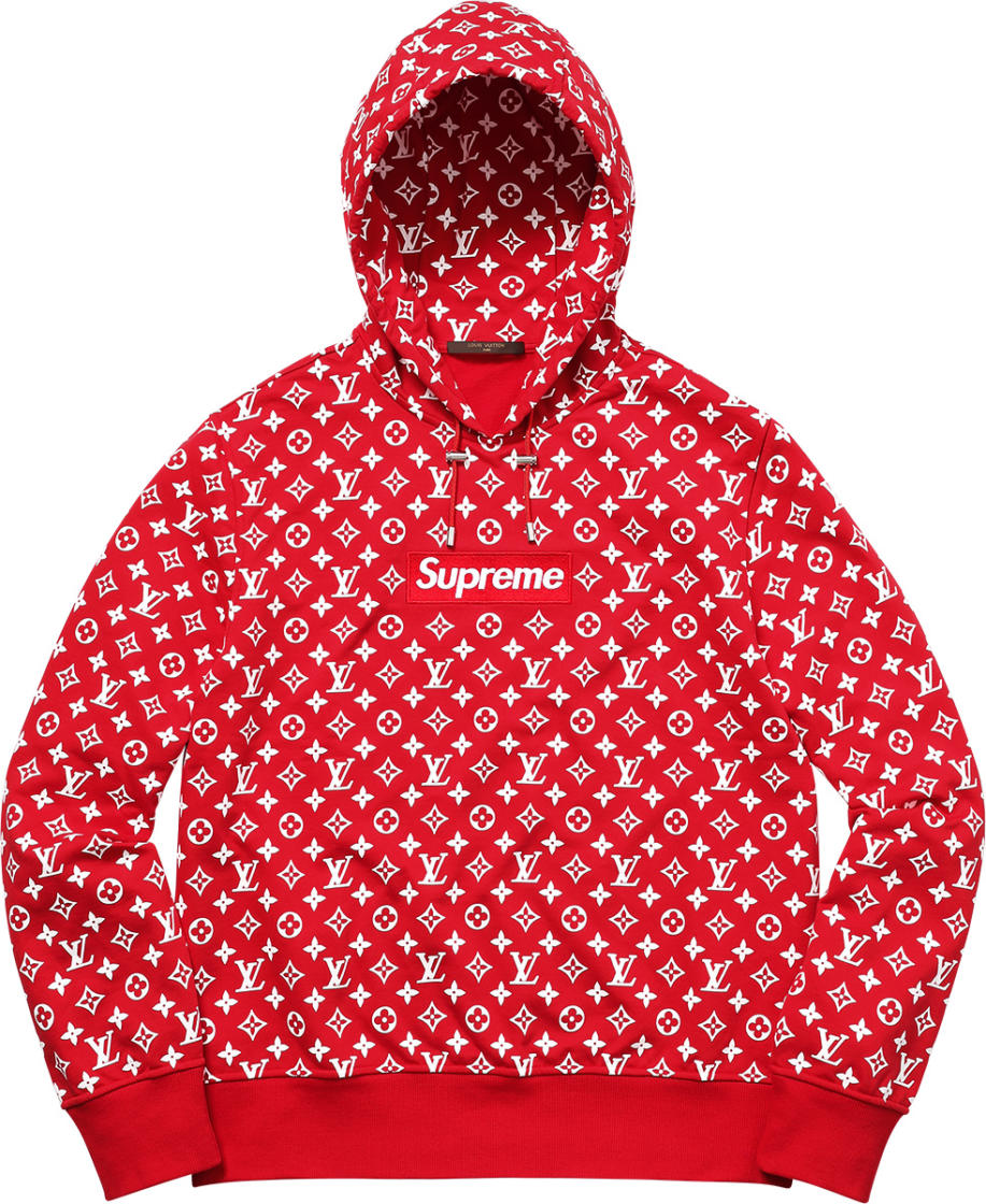 louis vuitton x supreme box logo hooded sweatshirt.